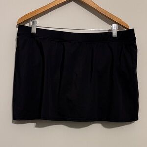 Lands End Black Swim Skirt Skorts Sz 18 EUC
